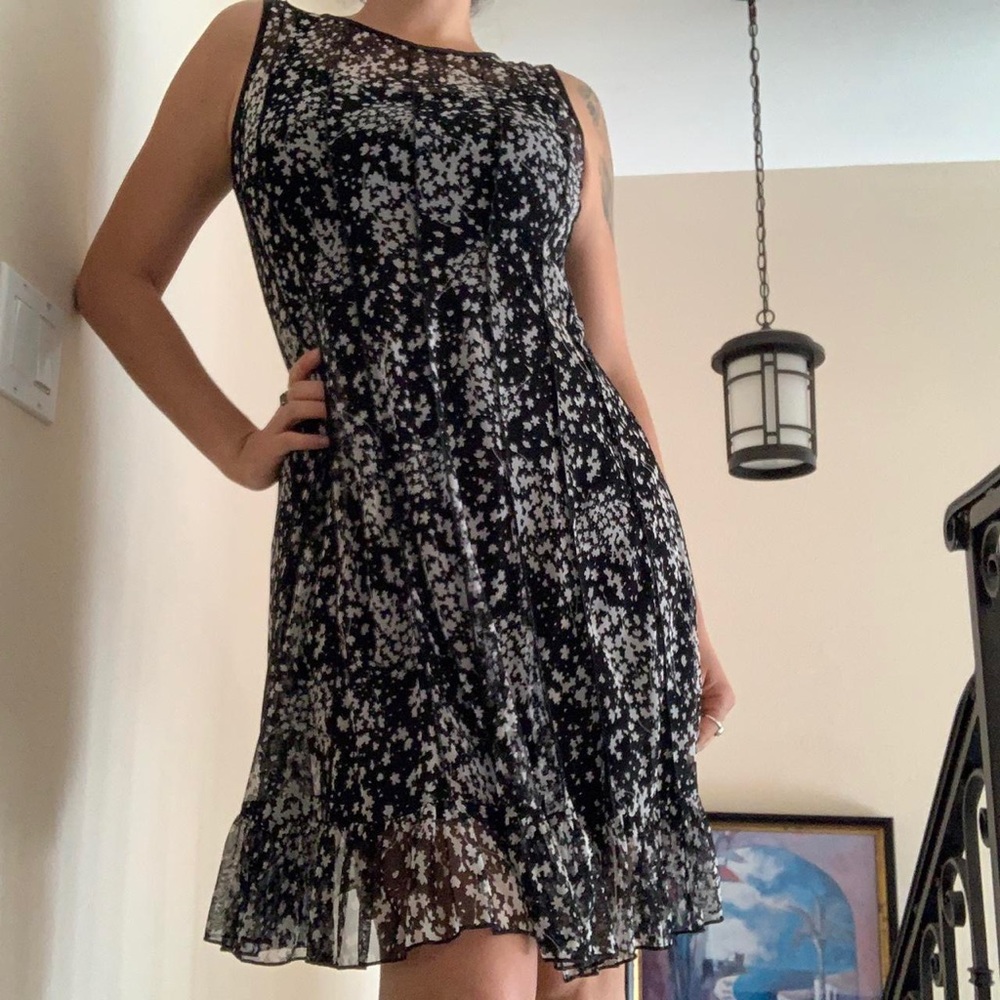Black white floral Eliza J dress